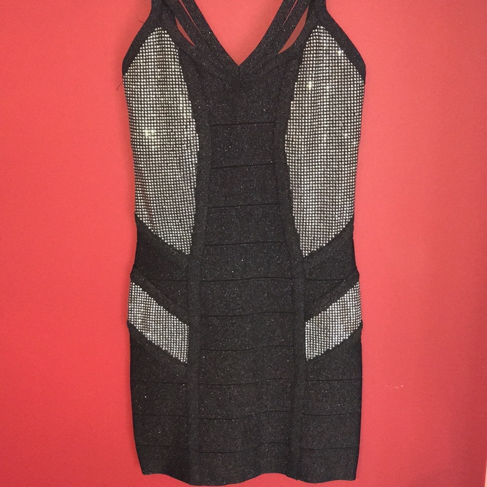 BeBe Sweetheart Studded Dress